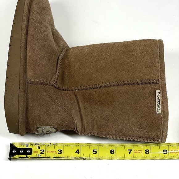 Women’s Bearpaw Emma Short Boots Size 7 Suede Upper Sheepskin Wool Lined Pull On - Picture 14 of 14